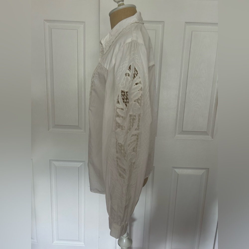 Anthropologie Lace Button-Down Blouse - Picture 2 of 11